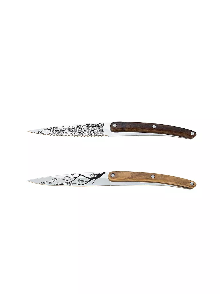 DEEJO | Cuchillo para bocadillos 2 piezas OLIVENH.+KOR | Plata