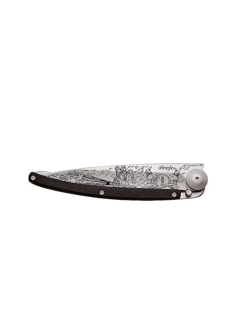 DEEJO | Navaja Ébano Titan BOMBERO 37G | Plata