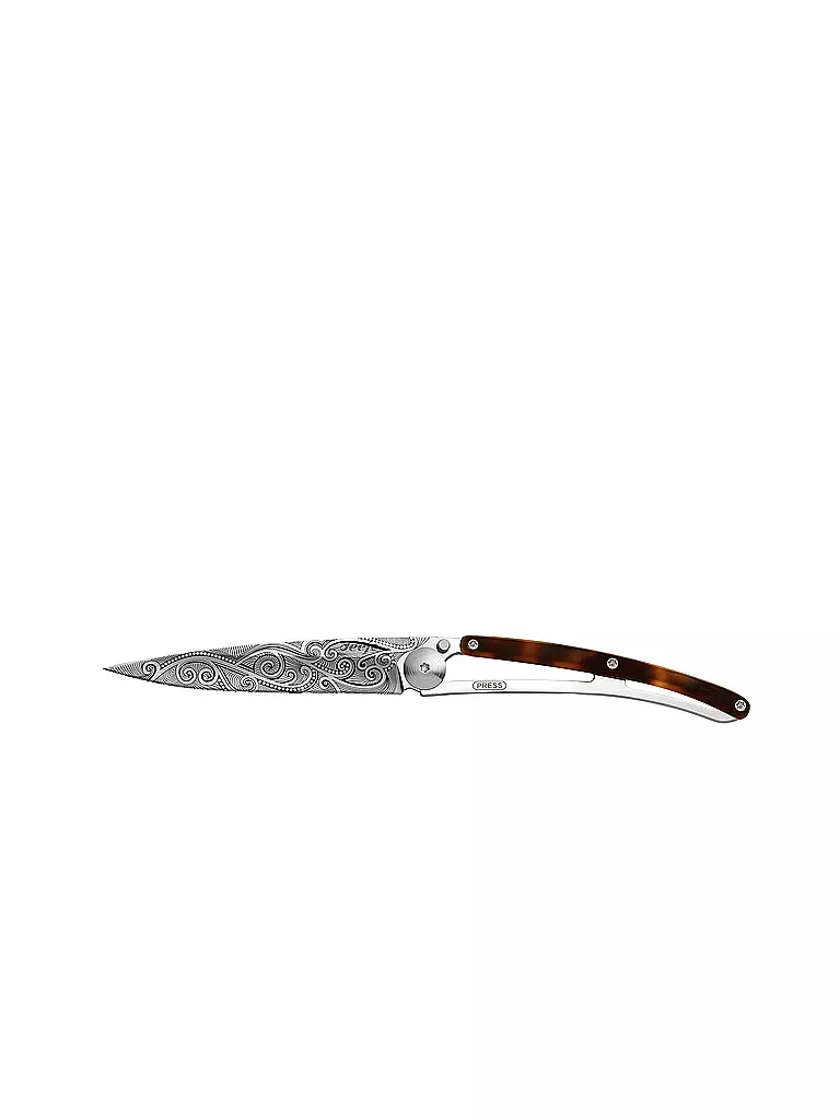 DEEJO | Navaja con aspecto de carey brillante PACIFIC 37G | Plata