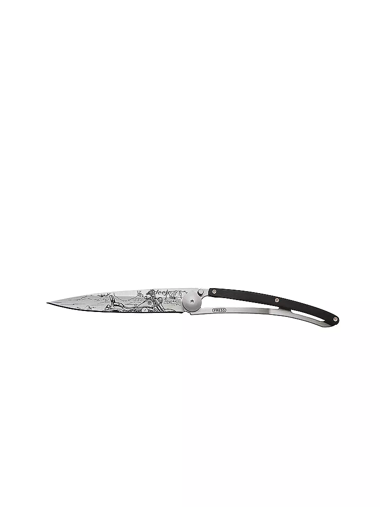 DEEJO | Navaja de bolsillo Ébano Titanio EASY RIDER 37G | Plata