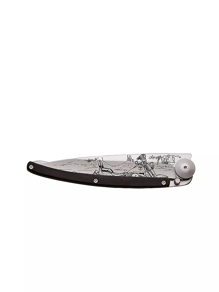 DEEJO | Navaja de bolsillo Ébano Titanio EASY RIDER 37G | Plata
