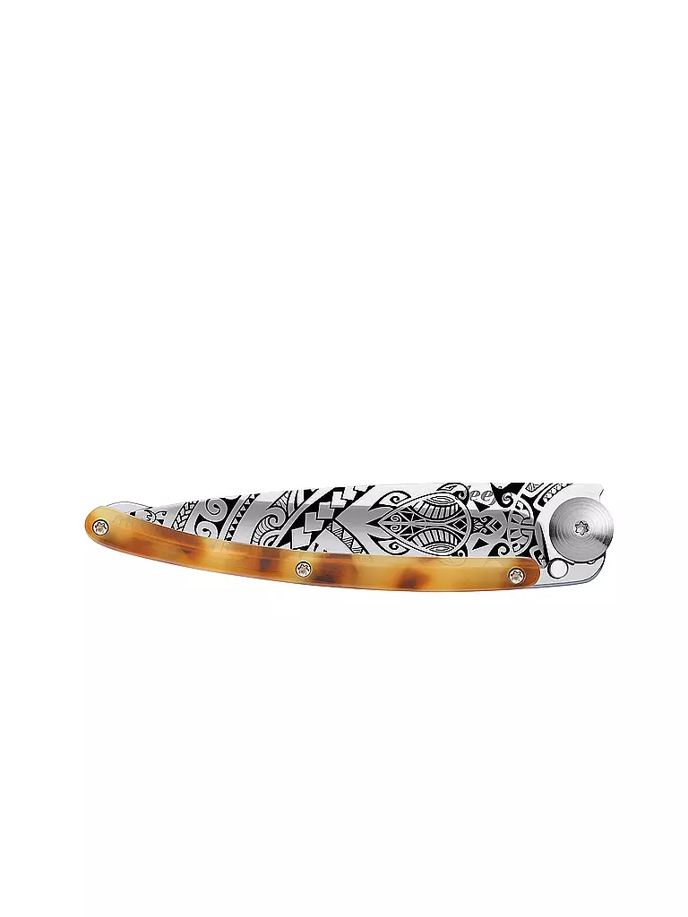 DEEJO | Navaja de bolsillo con aspecto de carey, alto brillo, POLINESIO 37G | 