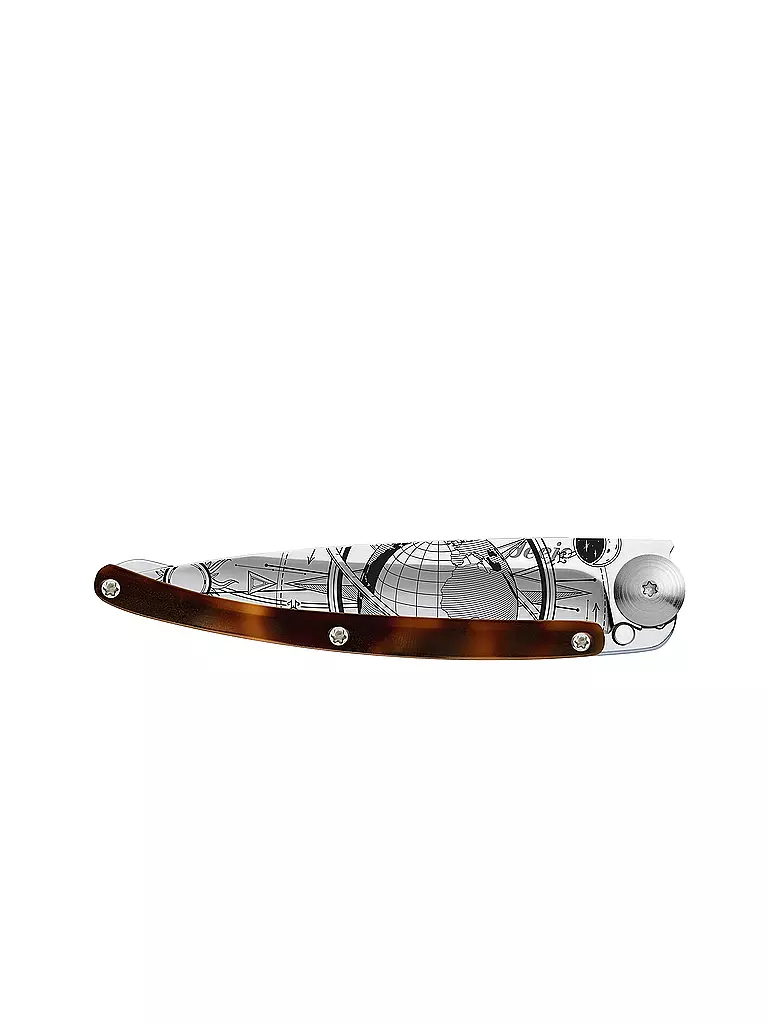DEEJO | Navaja de bolsillo con aspecto de carey brillante GLOBE TROTTER 37G | 