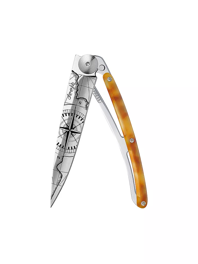 DEEJO | Navaja de bolsillo con aspecto de carey brillante TERRA INCGNITA 37G | 