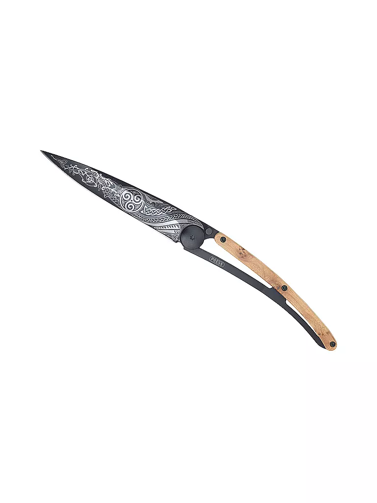 DEEJO | Navaja de bolsillo de enebro negro CÉLTICO 37G | Negro