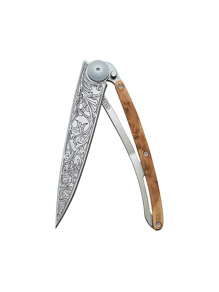 DEEJO | Navaja de bolsillo enebro titanio ART NOUVEAU 37G | Plata