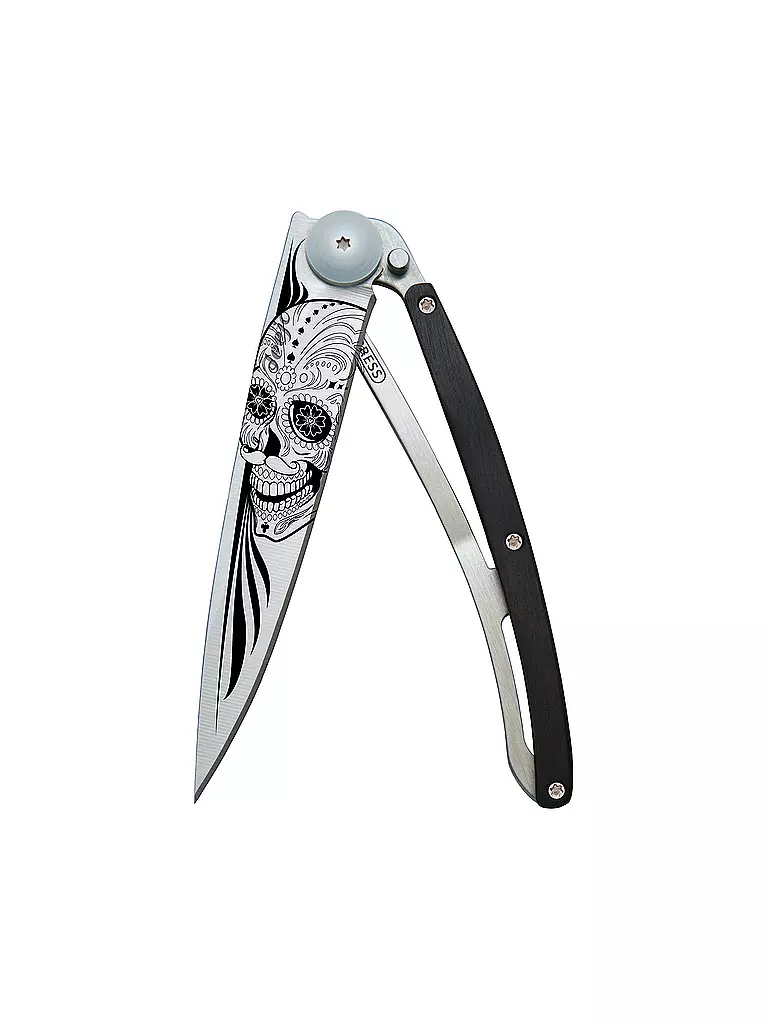 DEEJO | Navaja de bolsillo enebro titanio LATINO SKULL 37G | 