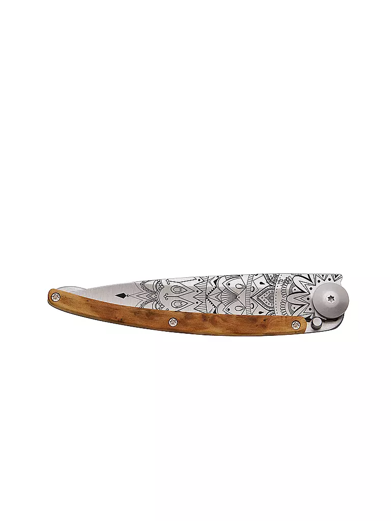 DEEJO | Navaja de bolsillo enebro titanio MANDALA 37G | Plata