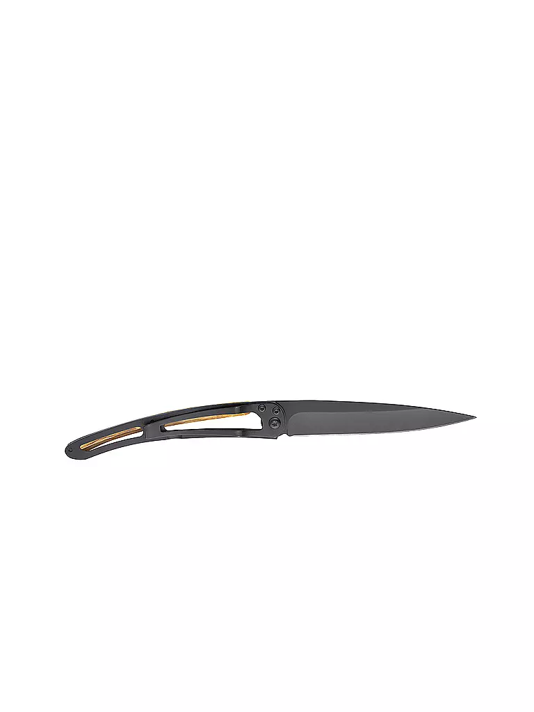 DEEJO | Navaja de bolsillo Olivenholz Schwarz WIKINGER VEGVISIR 37G | 
