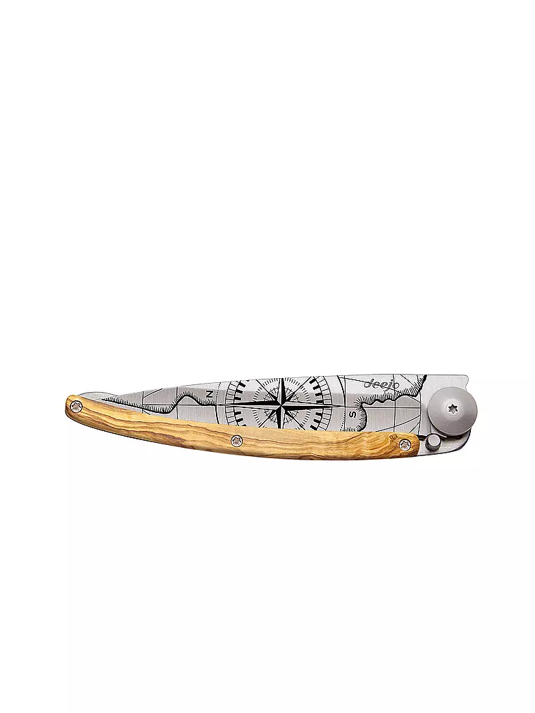 DEEJO | Navaja de bolsillo Olivenholz Titan TERRA INCOGNITA 37G | 