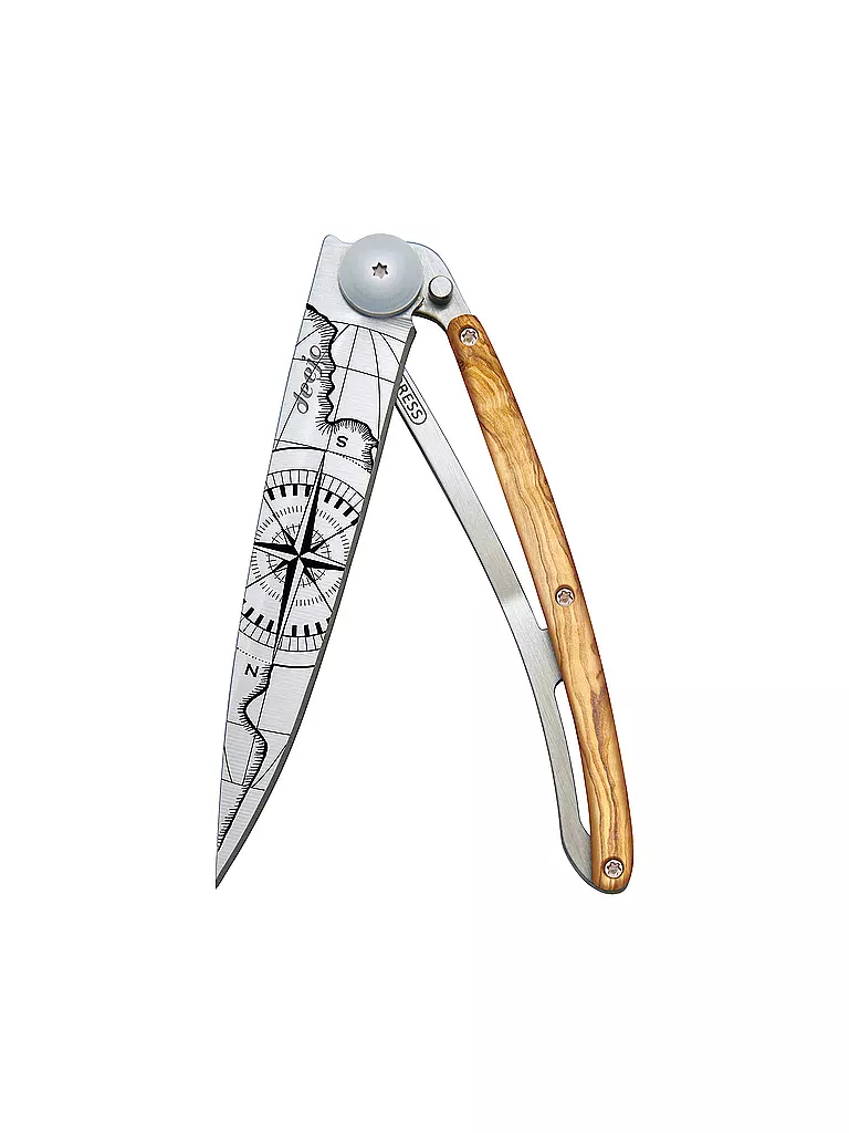 DEEJO | Navaja de bolsillo Olivenholz Titan TERRA INCOGNITA 37G | 