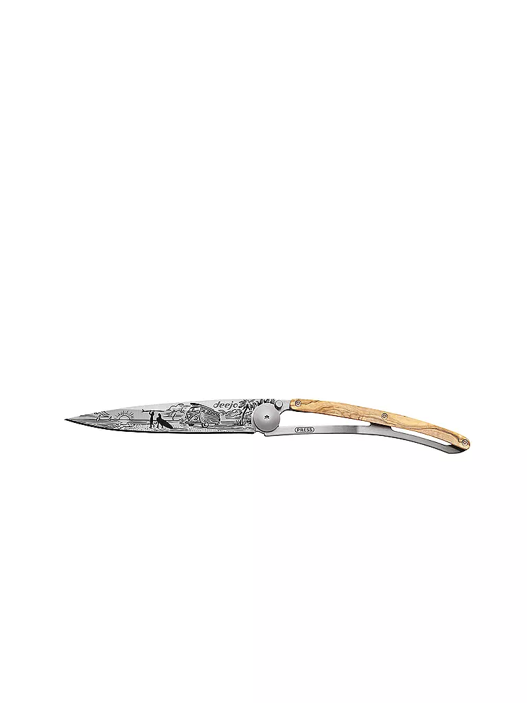 DEEJO | Navaja de bolsillo Olivenholz Titan VAN LIFE 37G | Plata