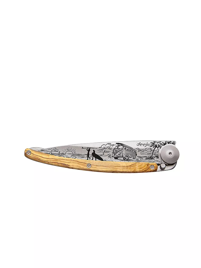 DEEJO | Navaja de bolsillo Olivenholz Titan VAN LIFE 37G | Plata