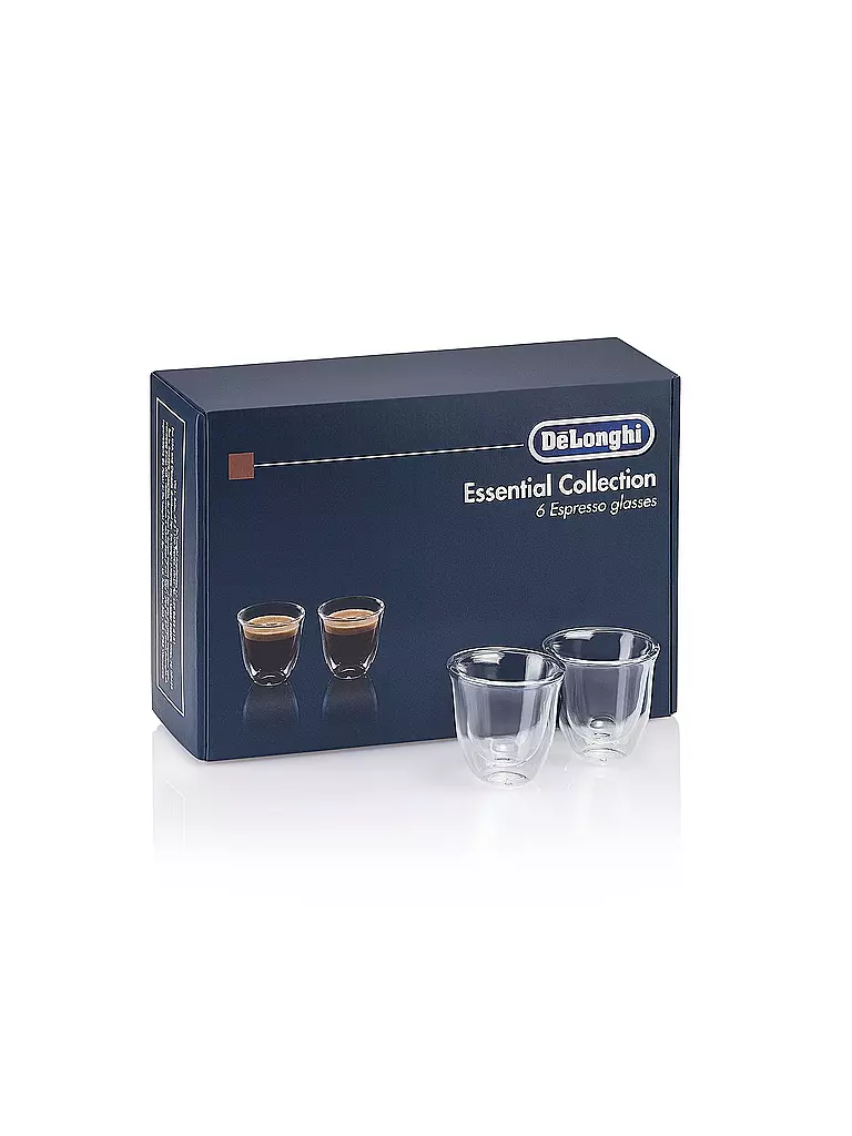 DELONGHI | Set de 6 vasos de espresso de doble pared DLSC300 | transparent