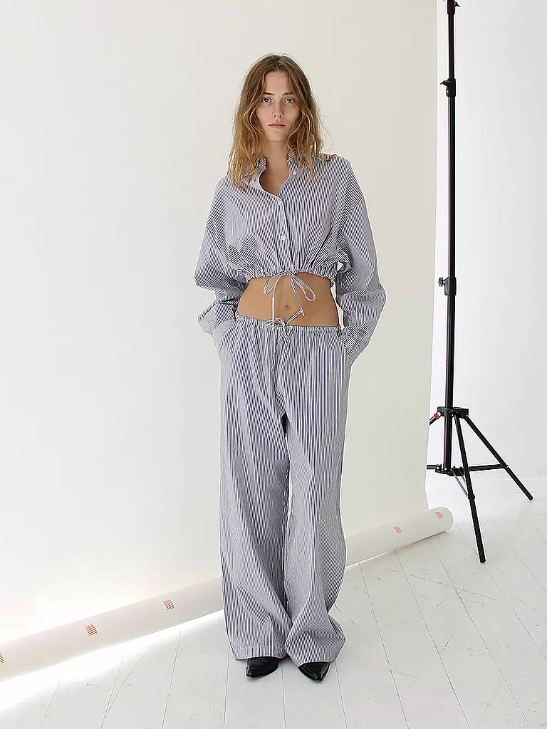 DESIGNERS REMIX | Bluse Cropped Fit HARRIET | Azul claro