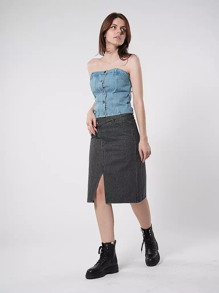 DESIGNERS REMIX | Jeansrock Midi MILES | Negro
