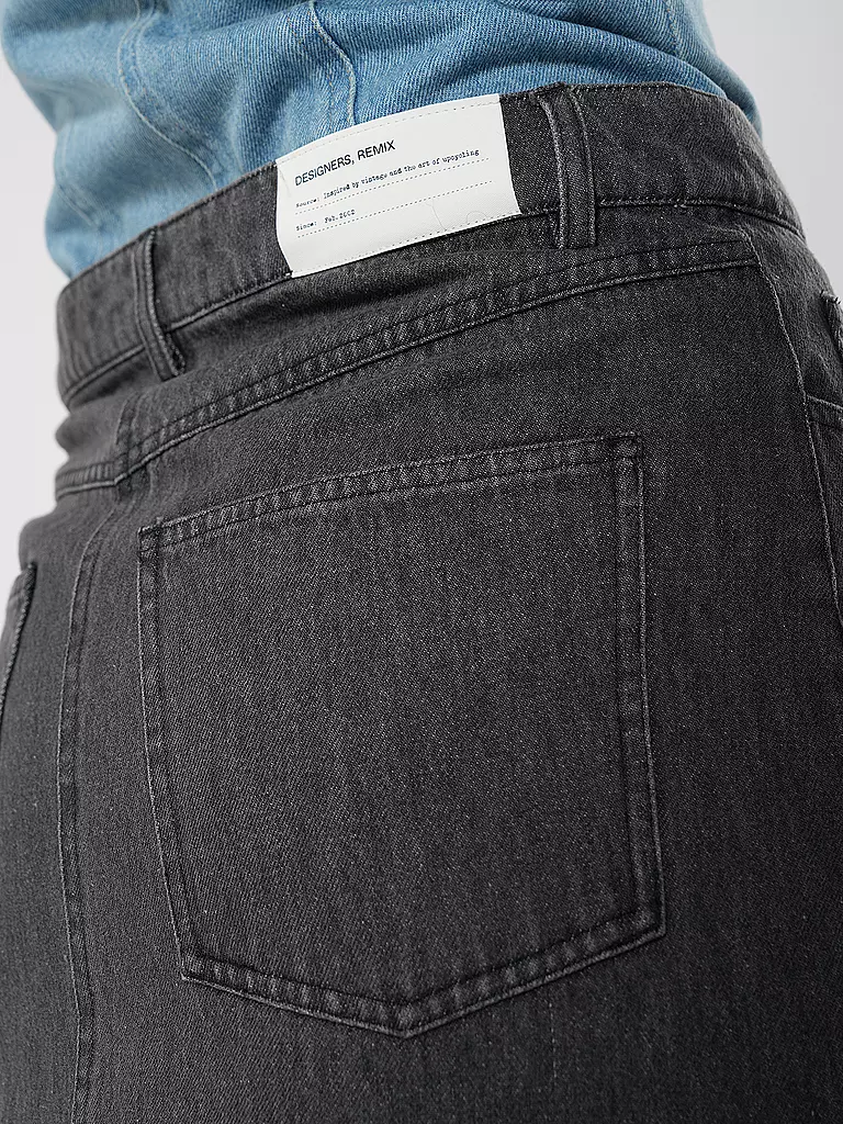 DESIGNERS REMIX | Jeansrock Midi MILES | Negro