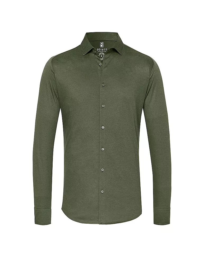 DESOTO | Camisa de jersey de corte entallado | Oliva