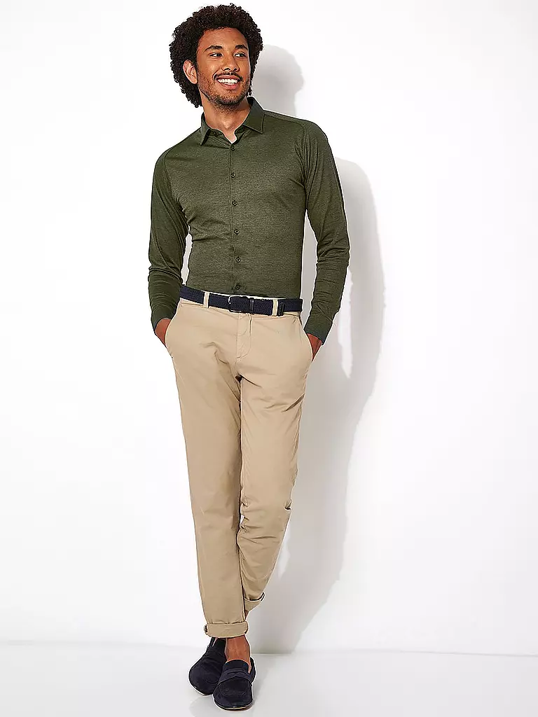 DESOTO | Camisa de jersey de corte entallado | Oliva