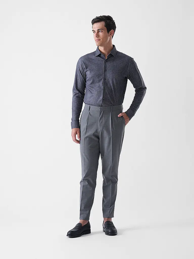 DESOTO | Camisa de jersey de corte entallado | Azul oscuro