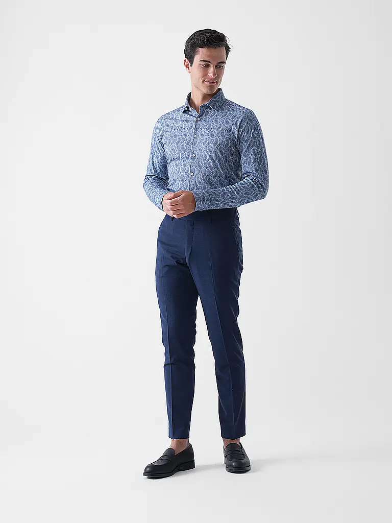 DESOTO | Camisa de jersey Slim Fit | Azul oscuro