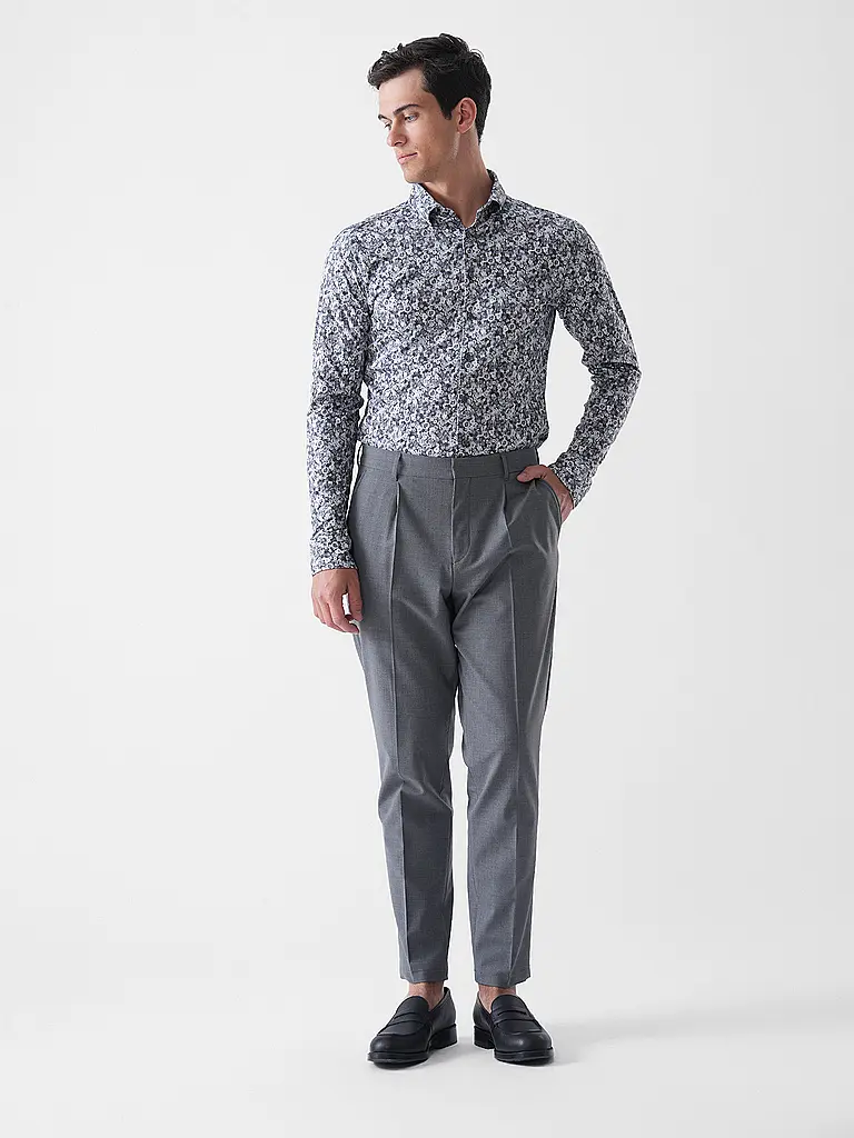 DESOTO | Camisa de jersey Slim Fit | Negro
