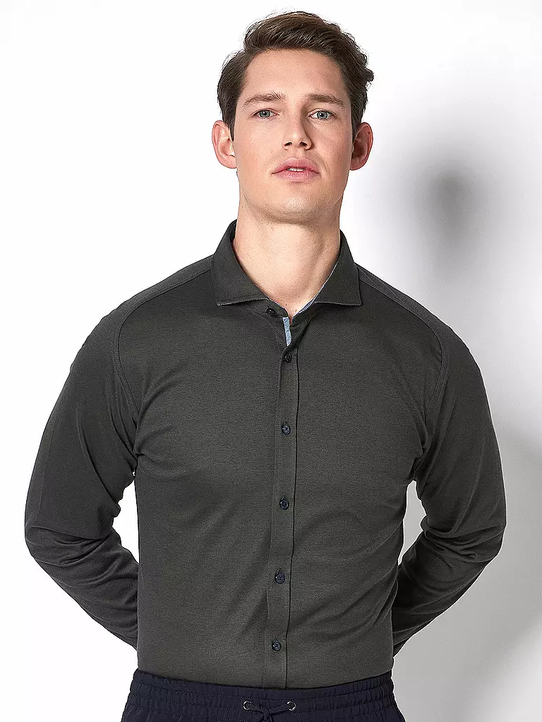 DESOTO | Jerseyhemd Slim Fit | Verde oscuro