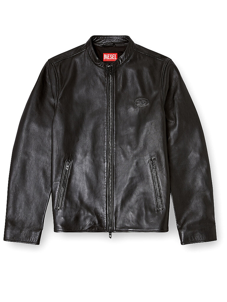 Diesel Chaqueta de cuero negro 50