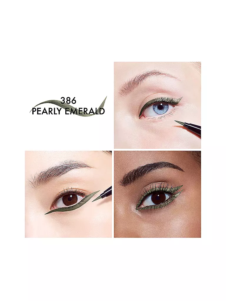 DIOR | Diorshow Liquid Liner Eyeliner de punta de fieltro ultrapreciso (386 Pearly Emerald) | Verde oscuro