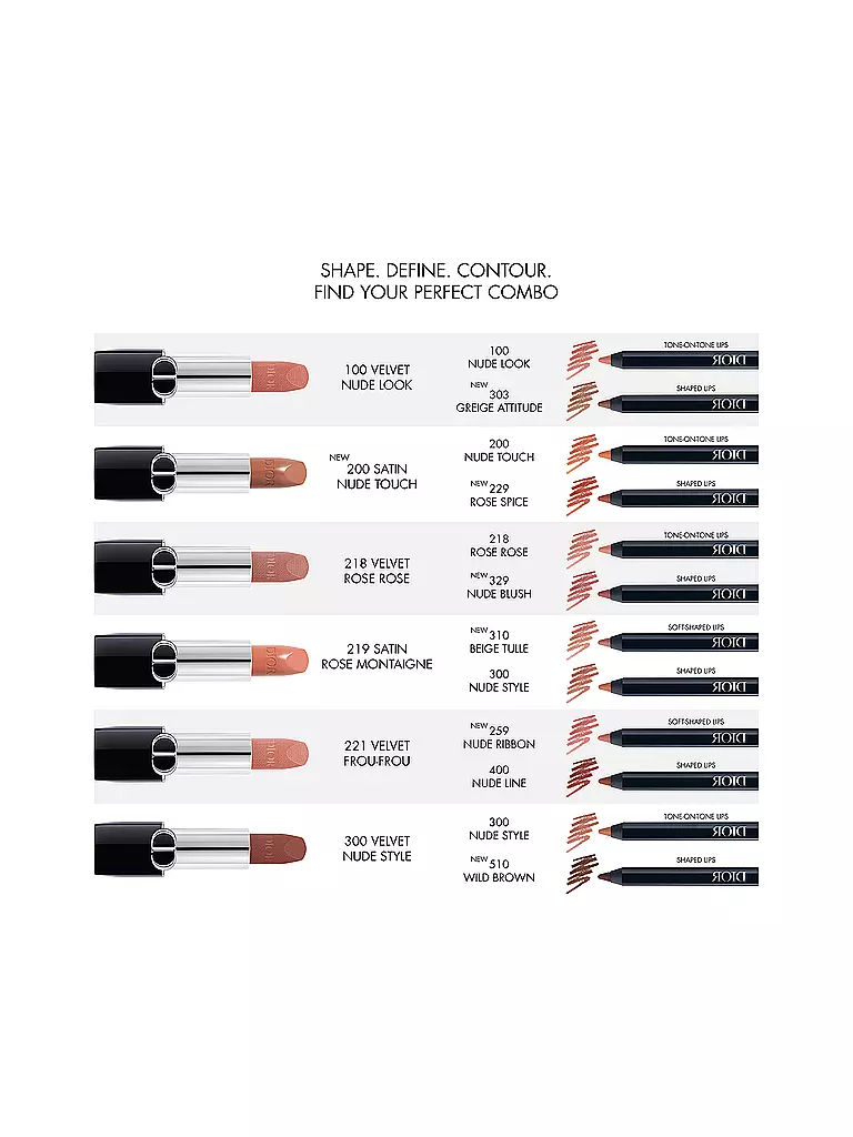 DIOR | Lápiz de labios - Rouge Dior Contour (329 Nude Blush) | Rojo oscuro