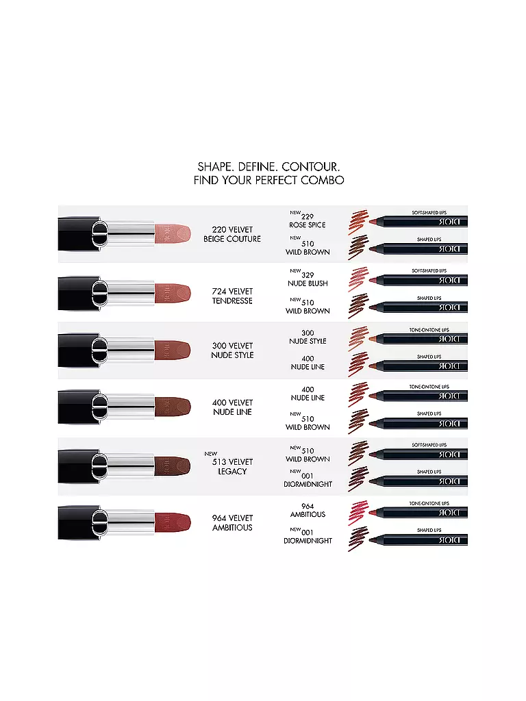 DIOR | Lápiz de labios - Rouge Dior Contour (329 Nude Blush) | Rojo oscuro