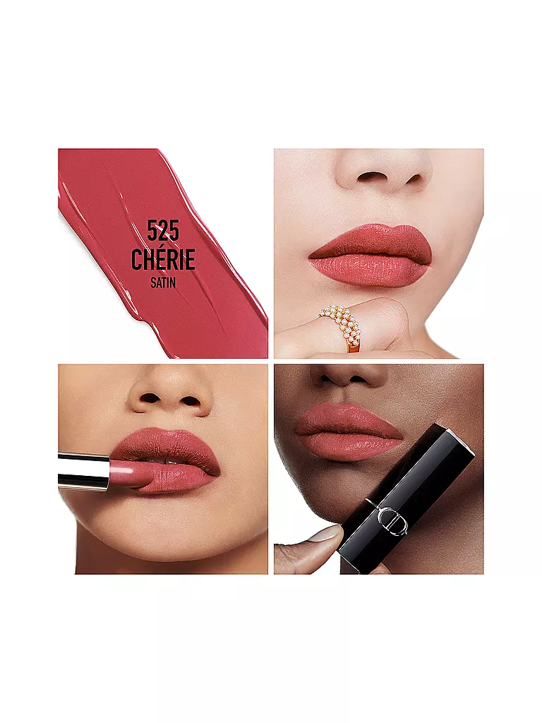 DIOR | Lápiz labial - Rouge Dior Satin Lipstick (525 Chérie) | Rojo oscuro