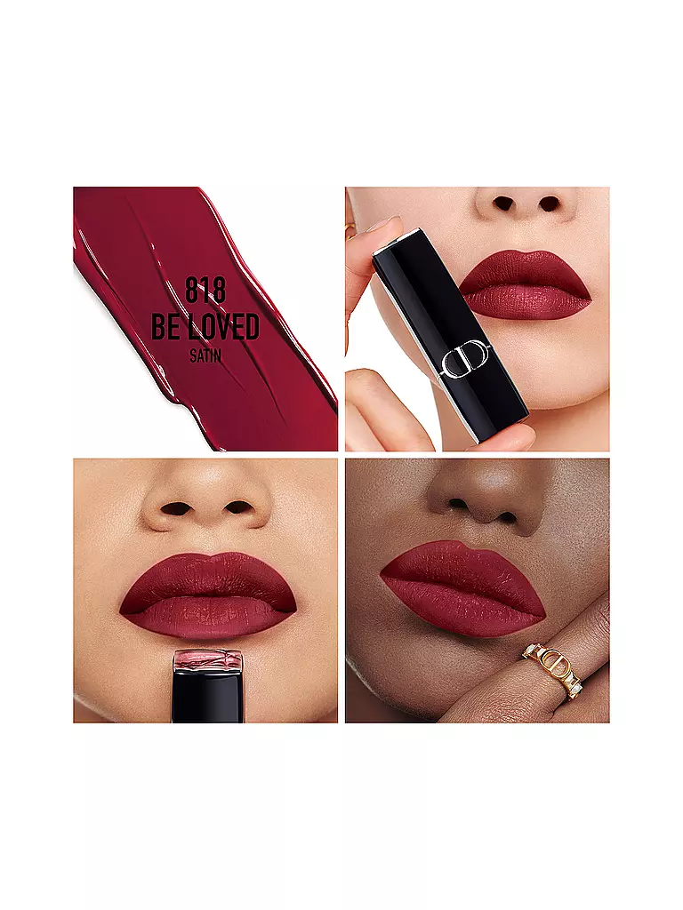 DIOR | Lápiz labial - Rouge Dior Satin Lipstick (818 Be Loved) | Rojo oscuro