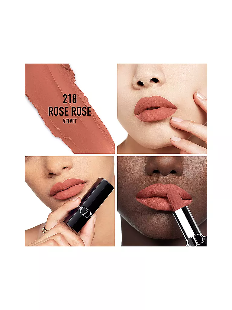 DIOR | Lápiz labial - Rouge Dior Velvet Lipstick (218 Rose Rose) | Rosa
