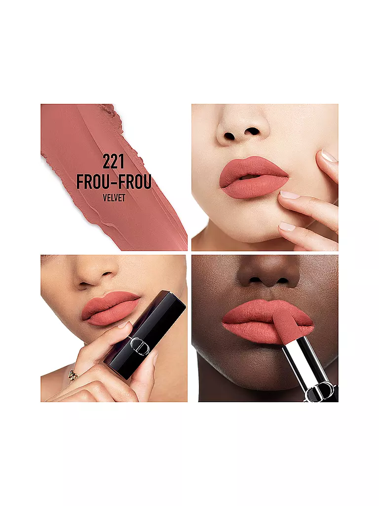DIOR | Lápiz labial - Rouge Dior Velvet Lipstick (221 Frou-Frou) | Beige