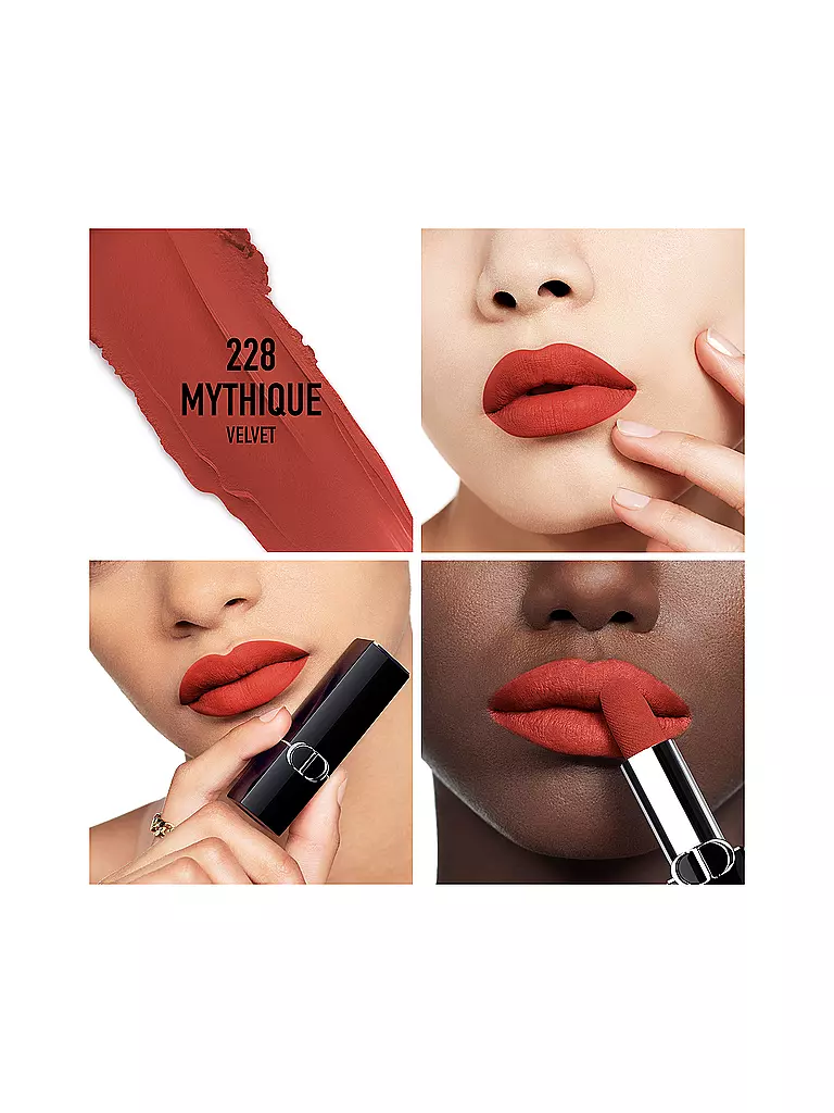 DIOR | Lápiz labial - Rouge Dior Velvet Lipstick (228 Mythique) | Rojo