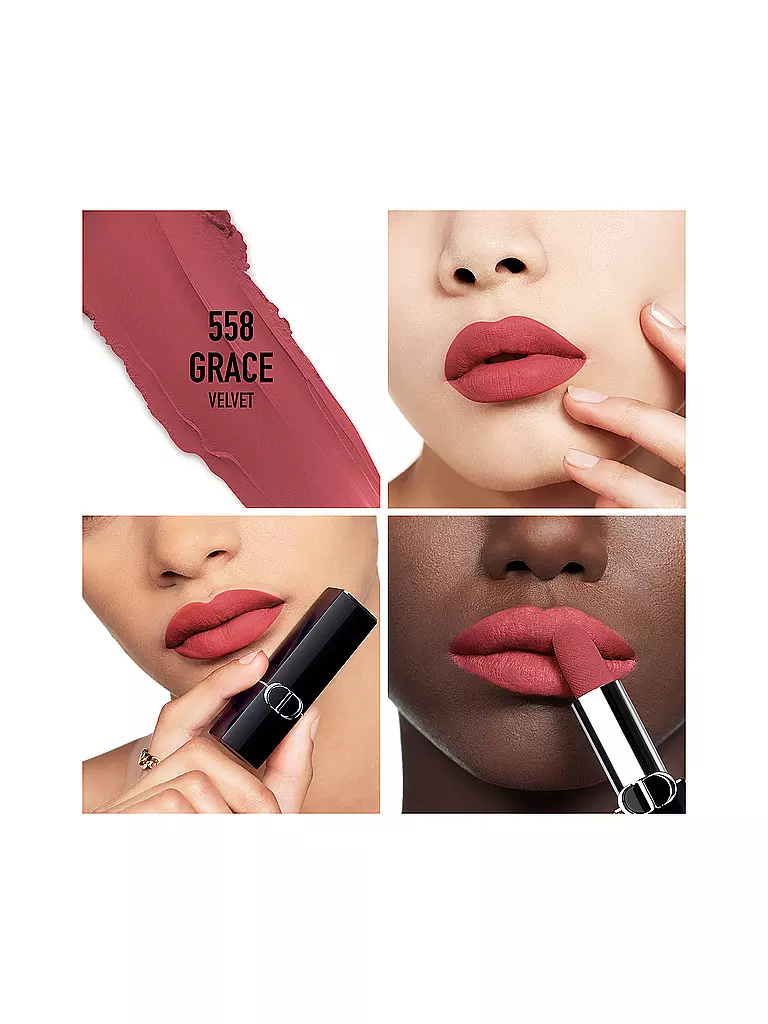 DIOR | Lápiz labial - Rouge Dior Velvet Lipstick (558 Grace) | Baya