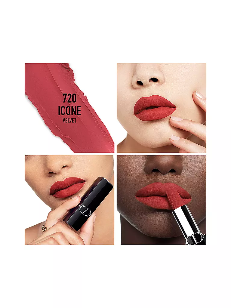 DIOR | Lápiz labial - Rouge Dior Velvet Lipstick (720 Icone) | Rojo