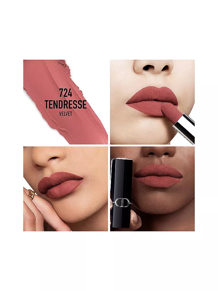 DIOR | Lápiz labial - Rouge Dior Velvet Lipstick (724 Tendresse) | Cobre