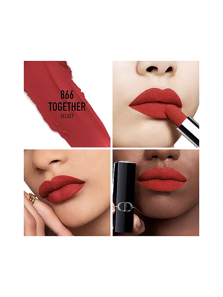 DIOR | Lápiz labial - Rouge Dior Velvet Lipstick (866 Together) | Rojo oscuro