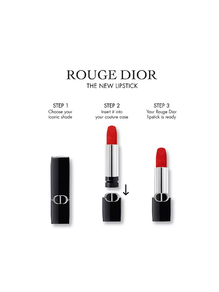 DIOR | Labial - Recambio de Labial Rouge Dior (777 Fahrenheit Velvet Finish) | Rojo oscuro