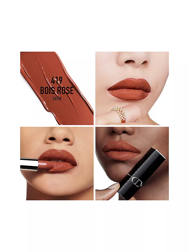 DIOR | Labial - Rouge Dior Satin Lipstick (419 Bois Rose) | Camel
