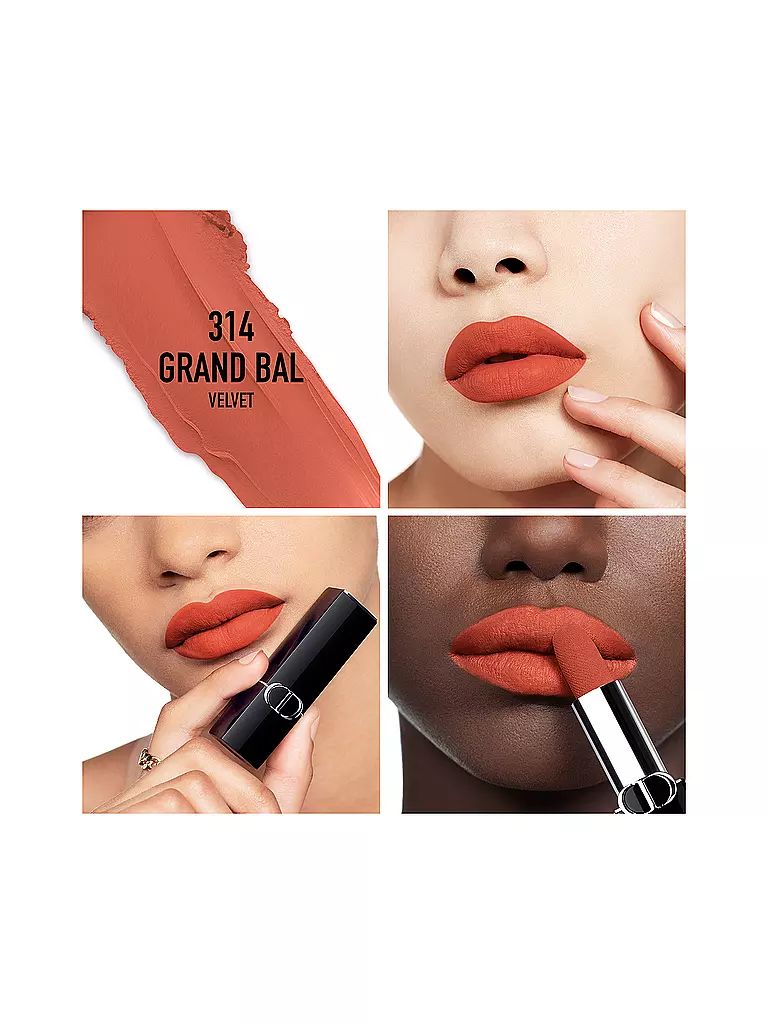DIOR | Labial - Rouge Dior Velvet Lipstick (314 Grand Bal) | Naranja