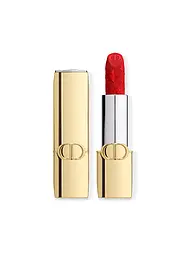 DIOR | Rouge Dior Edición Limitada Couture Barra de Labios - Estuche Dorado y Barra Grabada (999 Fini Velours) | Rojo