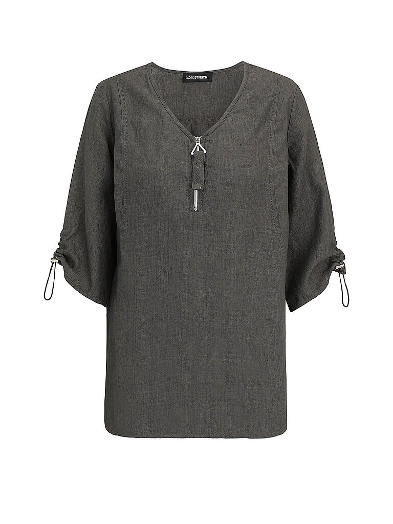 Doris Streich Blusa de lino marrón