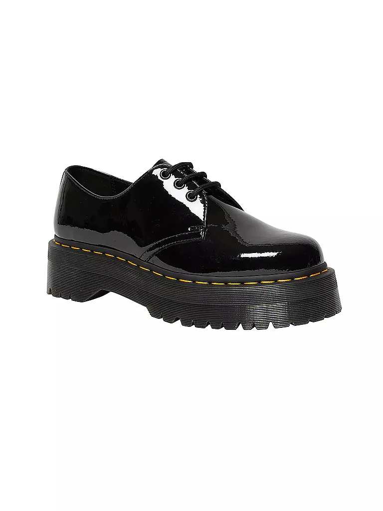DR. MARTENS | Lack Plateau Schnürer 1461 Quad | Negro