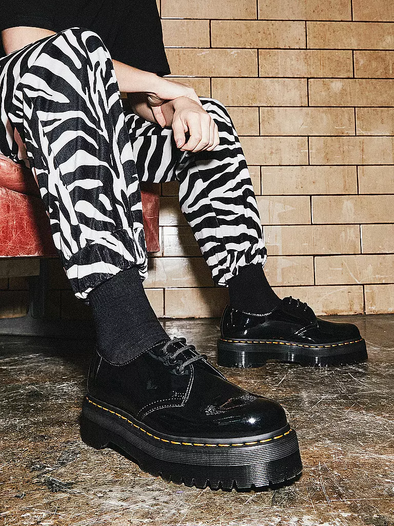 DR. MARTENS | Lack Plateau Schnürer 1461 Quad | Negro