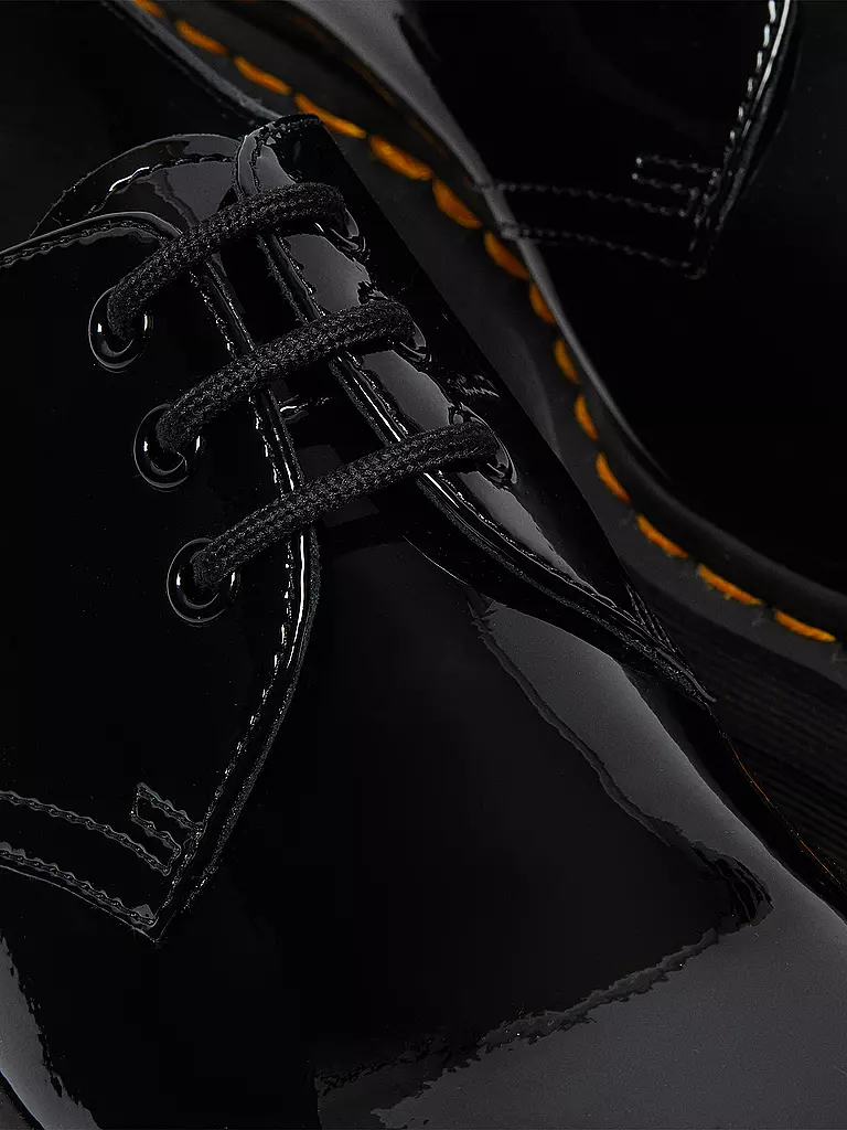 DR. MARTENS | Lack Plateau Schnürer 1461 Quad | Negro