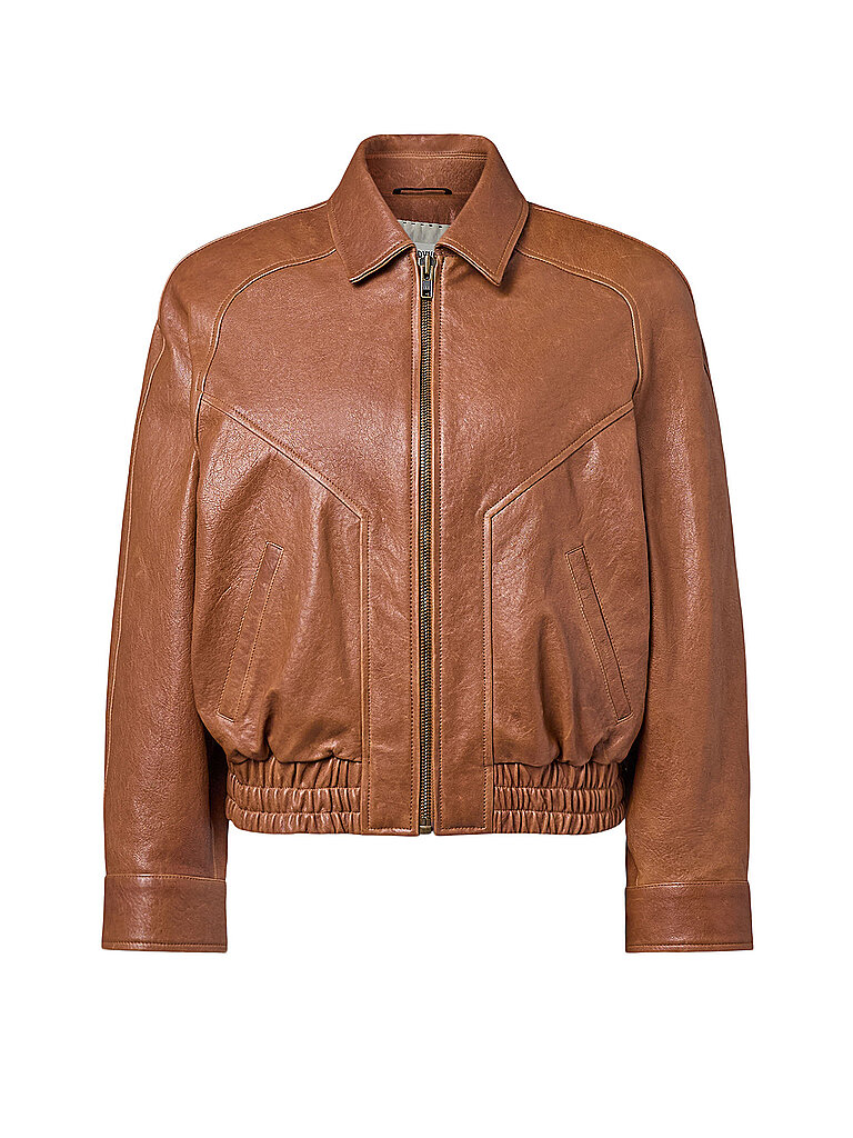 drykorn Chaqueta de cuero PATNEY marrón claro