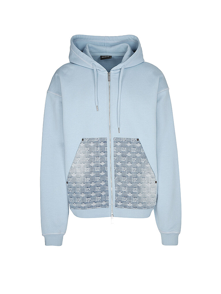 Sudadera con cremallera azul claro S